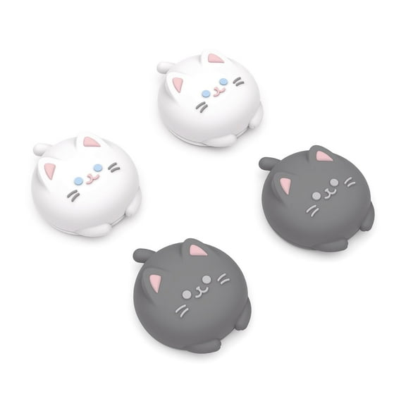 PlayVital Cute Thumb Grip Caps for ps5/4 Controller, Silicone Analog Stick Caps Cover for Xbox Series X/S, Thumbstick Caps for Switch Pro Controller - Cutie Kitty