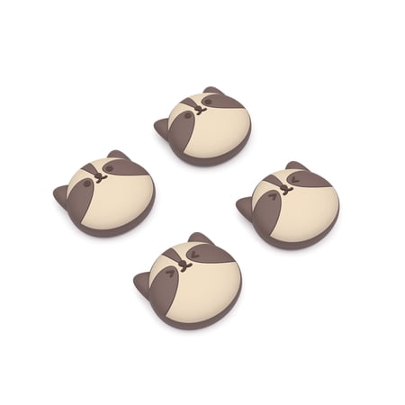 PlayVital Cute Thumb Grip Caps for ps5/4 Controller, Silicone Analog Stick Caps Cover for Xbox Series X/S, Thumbstick Caps for Switch Pro Controller - Little Raccoon