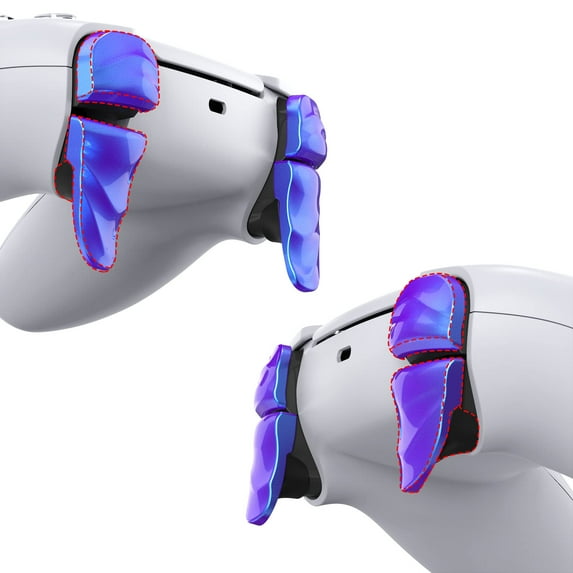 PlayVital Dune 2 Pairs Trigger Stop Shoulder Buttons Extension Kit for ps5 Controller, Stopper Bumper Trigger Extenders Game Improvement Adjusters for ps5 Controller - Chameleon Purple Blue