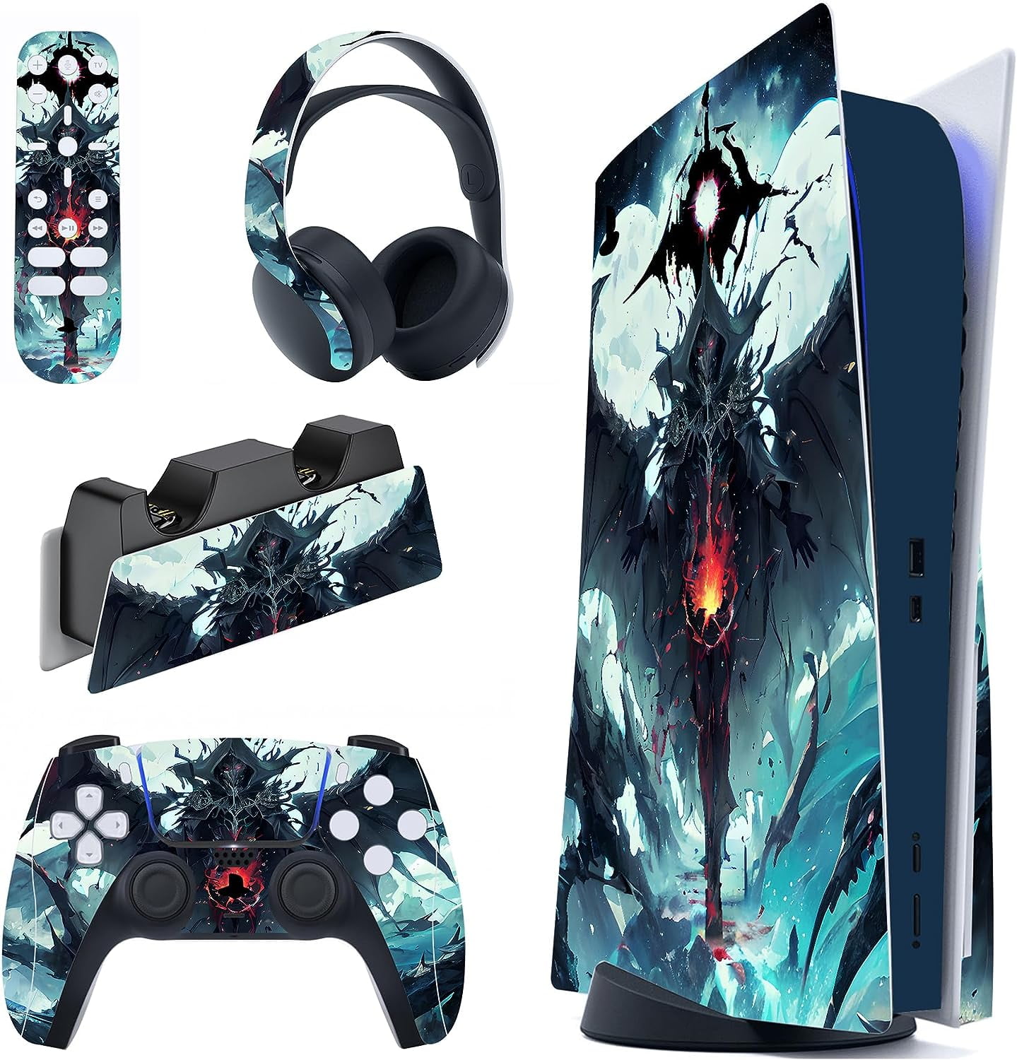 Cool X-Box Series X Skin Set，Fashion Protector Wrap Cover Protective  Faceplate Full Set Compatible with X-Box Series X Console and Controller  Skins