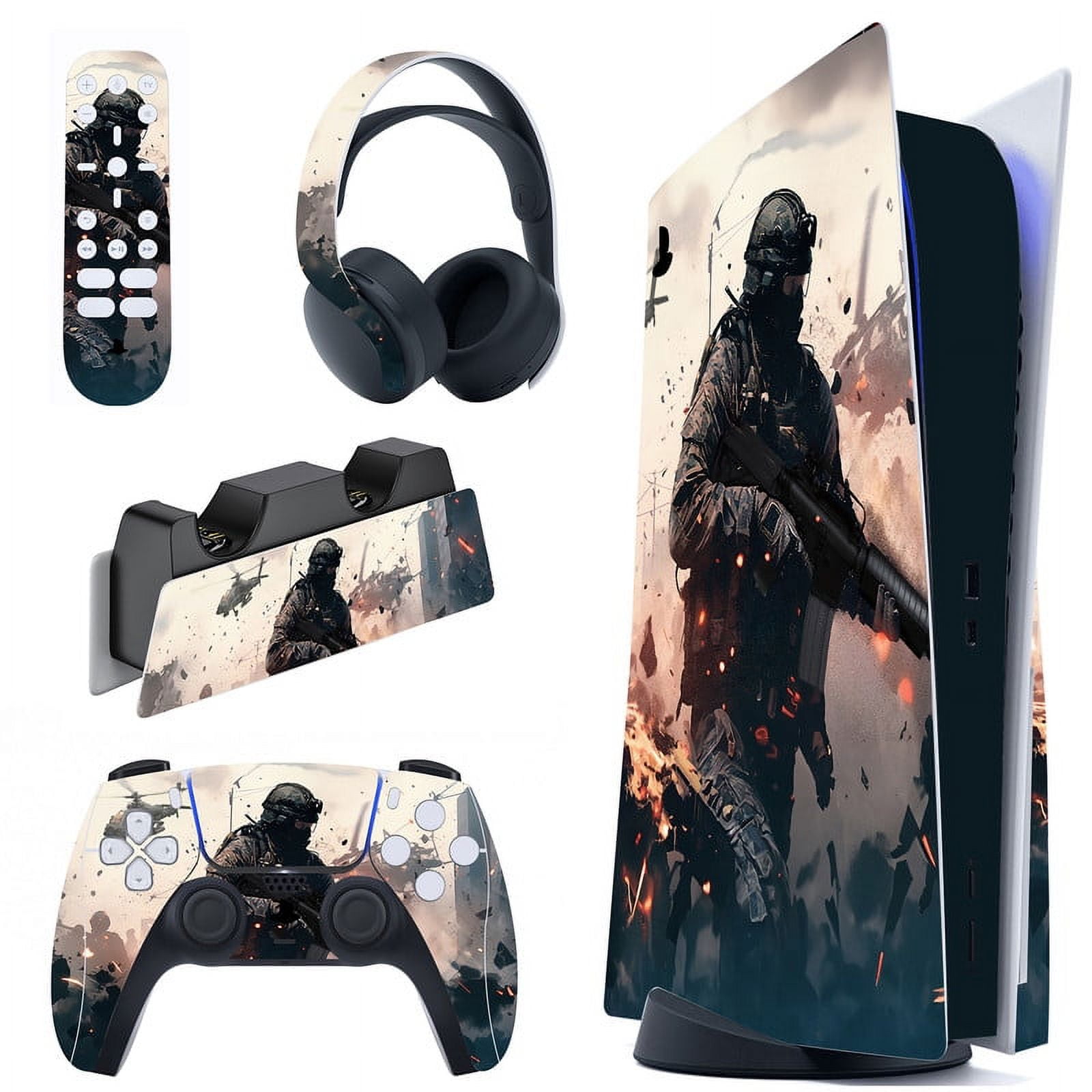 PlayVital Black Full Set Skin Decal for PS5 Console Digital Edition, Sticker  Vinyl Decal Cover for Playstation 5 Controller & Charging Station & Headset  & Media Remote price in UAE
