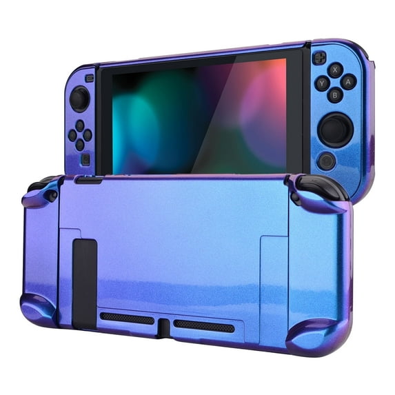 PlayVital Glossy Hard Case for Nintendo Switch - Dockable Chameleon Purple Blue Shell w/ Joycon Covers