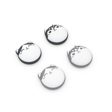 PlayVital Husky & Kitty Cute Thumb Grip Caps for PS5/4 Controller, Silicone Analog Stick Caps Cover for Xbox Series X/S, Thumbstick Caps for Switch Pro Controller - Navy Blue & Light Gray
