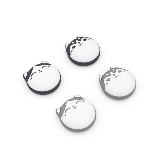 PlayVital Husky & Kitty Cute Thumb Grip Caps for PS5/4 Controller, Silicone Analog Stick Caps Cover for Xbox Series X/S, Thumbstick Caps for Switch Pro Controller - Navy Blue & Light Gray