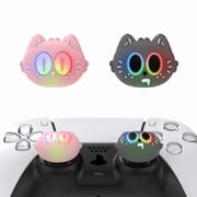 PlayVital LED Glowing Thumb Grips Cute Joystick Caps for PS5, PS4, Xbox Series X/S, Xbox One & Switch Pro – Moonlight Ca