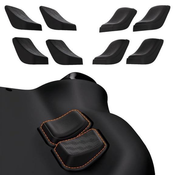 PlayVital MIX Version Back Button Enhancement Set for Steam Deck, Grip Improvement Button Protection Kit for Steam Deck - Streamlined & Studded Design - Black