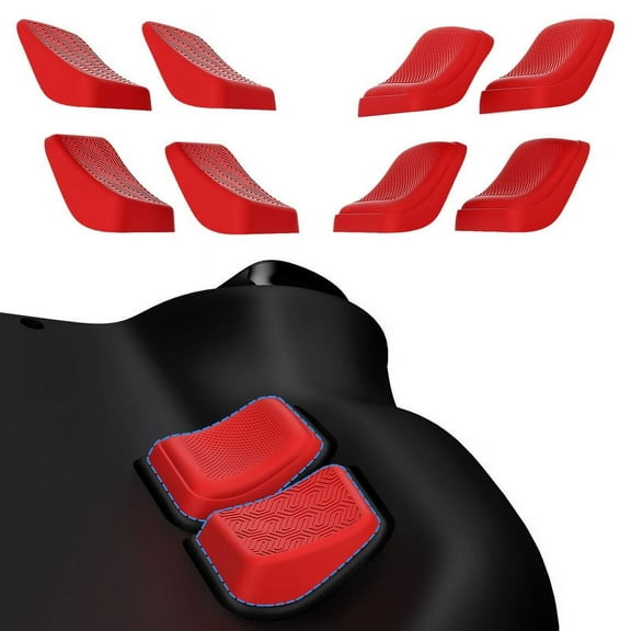 PlayVital MIX Version Back Button Enhancement Set for Steam Deck, Grip Improvement Button Protection Kit for Steam Deck - Streamlined & Studded Design - Red