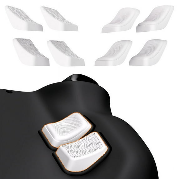 PlayVital MIX Version Back Button Enhancement Set for Steam Deck, Grip Improvement Button Protection Kit for Steam Deck - Streamlined & Studded Design - White