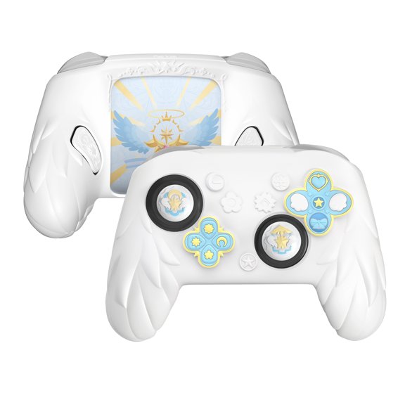PlayVital Magic Wings Cover Skin for Nintendo Switch 2 Pro Controller, White