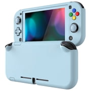 PlayVital Protective Grip Case for Nintendo Switch Lite, Hard Shell Cover with Screen Protector, Thumb Grips & Button Caps, Heaven Blue