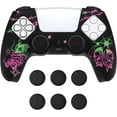 thumbnail image 1 of PlayVital Pure Series Dockable Model Anti-Slip Silicone Cover Skin, Soft Rubber Grip Case for ps5 Controller Fits w/ Charging Station Thumb Grip Caps - Sin Source Pink & Green, 1 of 9