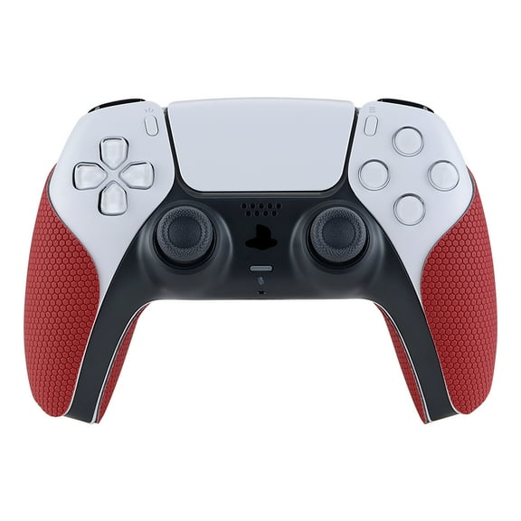 PlayVital Red Anti-Skid Sweat-Absorbent Controller Grip for PS5 Controller, Professional Textured Soft Rubber Pads Handle Grips for PS5 Controller