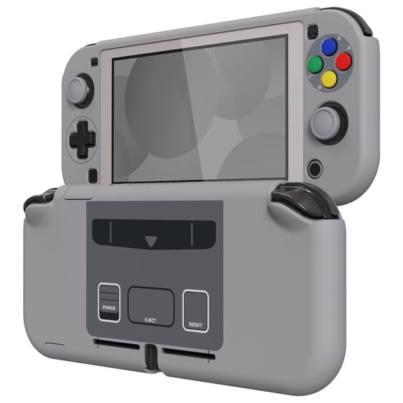 PlayVital SFC SNES Classic EU Style Protective Grip Case for Nintendo Switch Lite, Hard Cover for Nintendo Switch Lite - Screen Protector & Thumb Grips & Buttons Caps Stickers Included…
