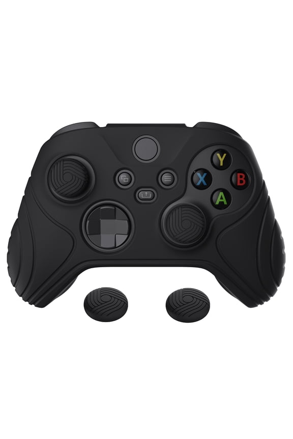Samurai Edition Black Anti-slip Controller Grip Silicone Skin for Xbox Core Wireless Controller, Ergonomic Protective Case Cover for Xbox Series S/X Controller w/ Thumb Grips