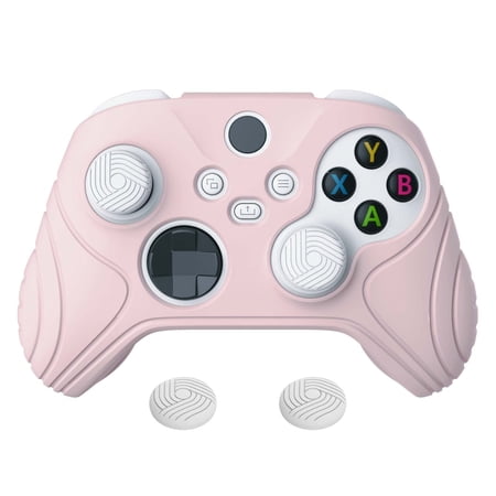 PlayVital Samurai Edition Cherry Blossoms Pink Anti-slip Controller Grip Silicone Skin for Xbox Core Controller, Ergonomic Protective Case for Xbox Series S/X Controller w/ Thumb Grips