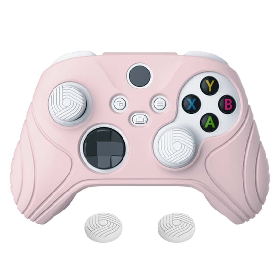 PlayVital Samurai Edition Cherry Blossoms Pink Anti-slip Controller Grip Silicone Skin for Xbox Core Controller, Ergonomic Protective Case for Xbox Series S/X Controller w/ Thumb Grips