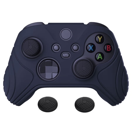 PlayVital Samurai Edition Midnight Blue Anti-slip Controller Grip Silicone Skin for Xbox Core Controller, Ergonomic Protective Case Cover for Xbox Series S/X Controller w/ Thumb Grips