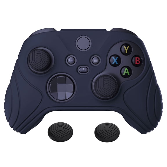 PlayVital Samurai Edition Midnight Blue Anti-slip Controller Grip Silicone Skin for Xbox Core Controller, Ergonomic Protective Case Cover for Xbox Series S/X Controller w/ Thumb Grips