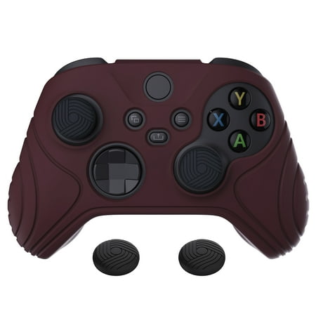 PlayVital Samurai Edition Wine Red Anti-slip Controller Grip Silicone Skin for Xbox Core Wireless Controller, Ergonomic Protective Case Cover for Xbox Series S/X Controller w/ Thumb Grips