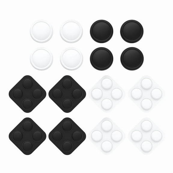 PlayVital Silicone Button Covers and Thumb Grip Set for Nintendo Switch 2, 8 Colorful ABXY Directional Button Caps & 8 Joystick Caps for Joycon 2 - Black and White