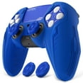 thumbnail image 1 of PlayVital Silicone Grip Skin for ps5 Controller - Anti-Slip|Premium Silicone Material Futuristic CyberMech Design|Compatible with ps5 Official Charging Dock - Blue, 1 of 9