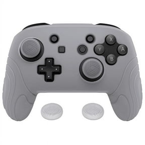 PlayVital Silicone Protective Case, Soft Anti-Slip Controller Protector for Nintendo Switch Pro with Thumb Grips - Clear White