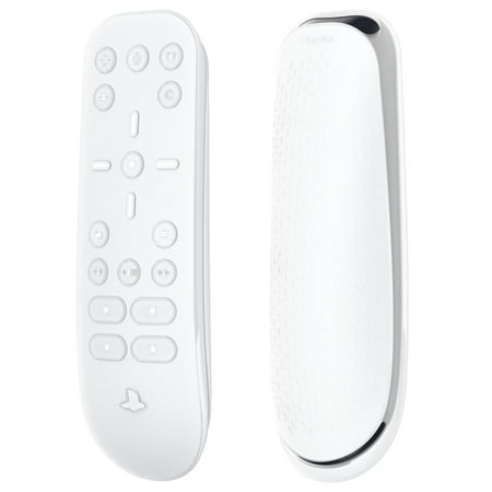 PlayVital Silicone Protective Remote Case for PS5 Media Remote Cover, Ergonomic Design Full Body Protector Skin for PS5 Remote Control - Clear White