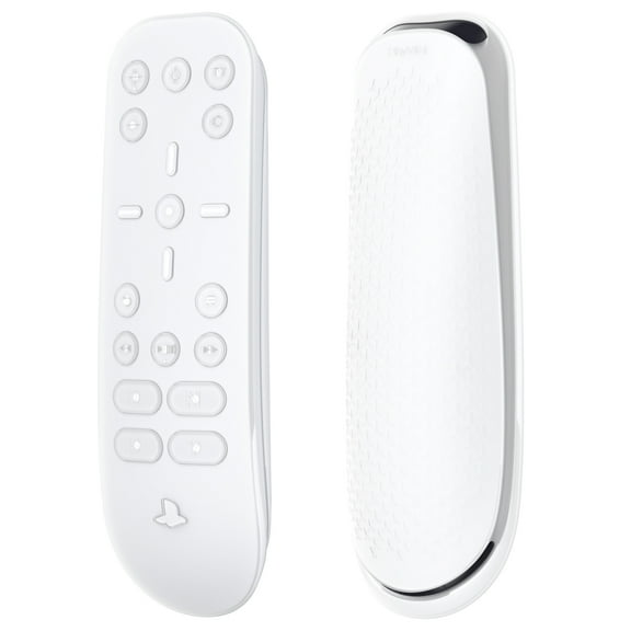 PlayVital Silicone Protective Remote Case for PS5 Media Remote Cover, Ergonomic Design Full Body Protector Skin for PS5 Remote Control - Clear White