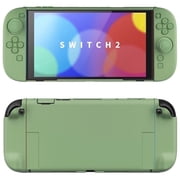 PlayVital Solid Color Case for Nintendo Switch 2 - Dockable Hard Shell Cover w/ Foldable Stand & Thumb Grips(Matcha Gree