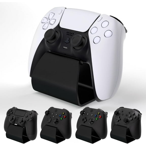 PlayVital Stand-AL Game Controller Stand for ps5, for ps4, Universal Desktop Display Gamepad Stand for Xbox Series X/S, Xbox One, Aluminium Metal Controller Stand Holder for Switch Pro - Black