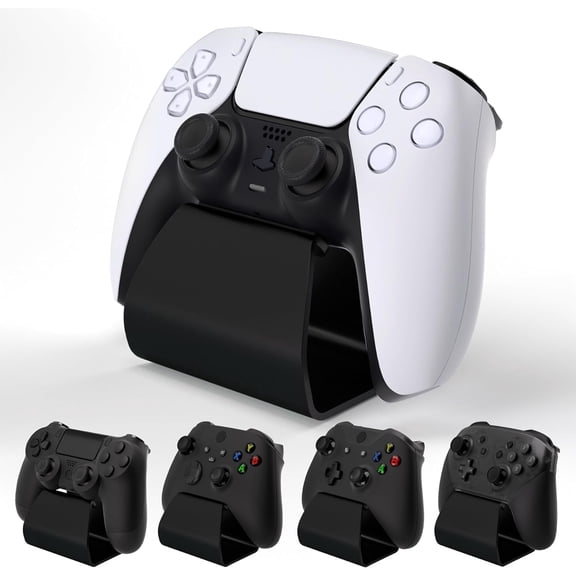 PlayVital Stand-AL Game Controller Stand for ps5, for ps4, Universal Desktop Display Gamepad Stand for Xbox Series X/S, Xbox One, Aluminium Metal Controller Stand Holder for Switch Pro - Silver