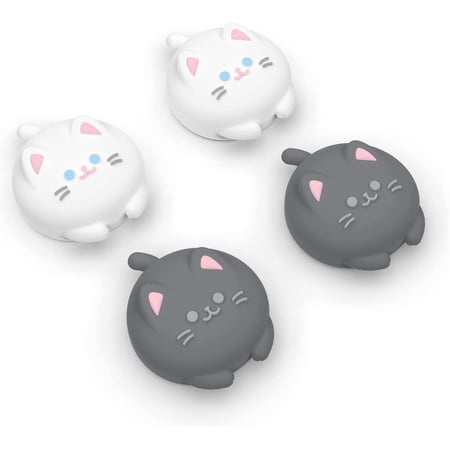 PlayVital Thumb Grip Caps for Steam Deck, Silicone Thumbsticks Grips Joystick Caps for Steam Deck - Cutie Kitty