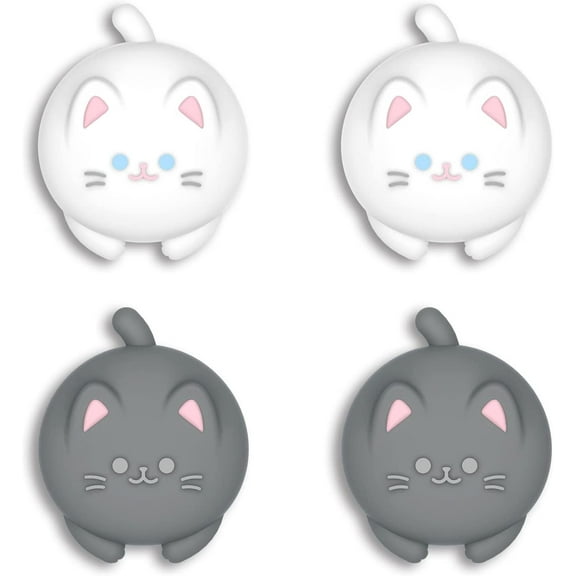 PlayVital Thumb Grips for Nintendo Switch 2 , Kawaii Silicone Joystick Caps for Joycon 2 (4 Pack) - Cutie Kitty