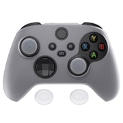 PlayVital Transparent Clear White Pure Series Anti-Slip Silicone Cover Skin for Xbox Series X/S, Soft Rubber Case Protec
