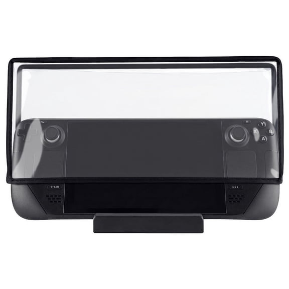 PlayVital Transparent Dust Cover for Steam Deck, Anti Scratch Waterproof Protector Dust Guard for Steam Deck Handheld Console - Clear Black