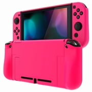 PlayVital Upgraded Dockable Case Grip Cover for Nintendo Switch, Ergonomic Protective Case for Nintendo Switch, Separable Protector Hard Shell for Joycon - Bright Pink