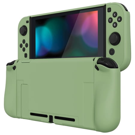 PlayVital Upgraded Dockable Case Grip Cover for Nintendo Switch, Ergonomic Protective Case for Nintendo Switch, Separable Protector Hard Shell for Joycon - Matcha Green