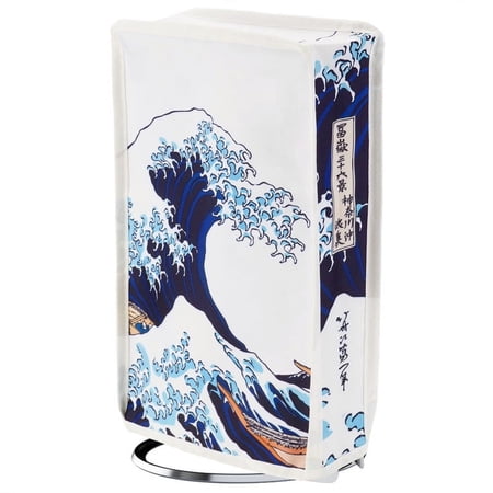 PlayVital Vertical Dust Cover for ps5 Slim Digital Edition(The New Smaller Design), Nylon Dust Proof Protector Waterproof Cover Sleeve for ps5 Slim Console - The Great Wave