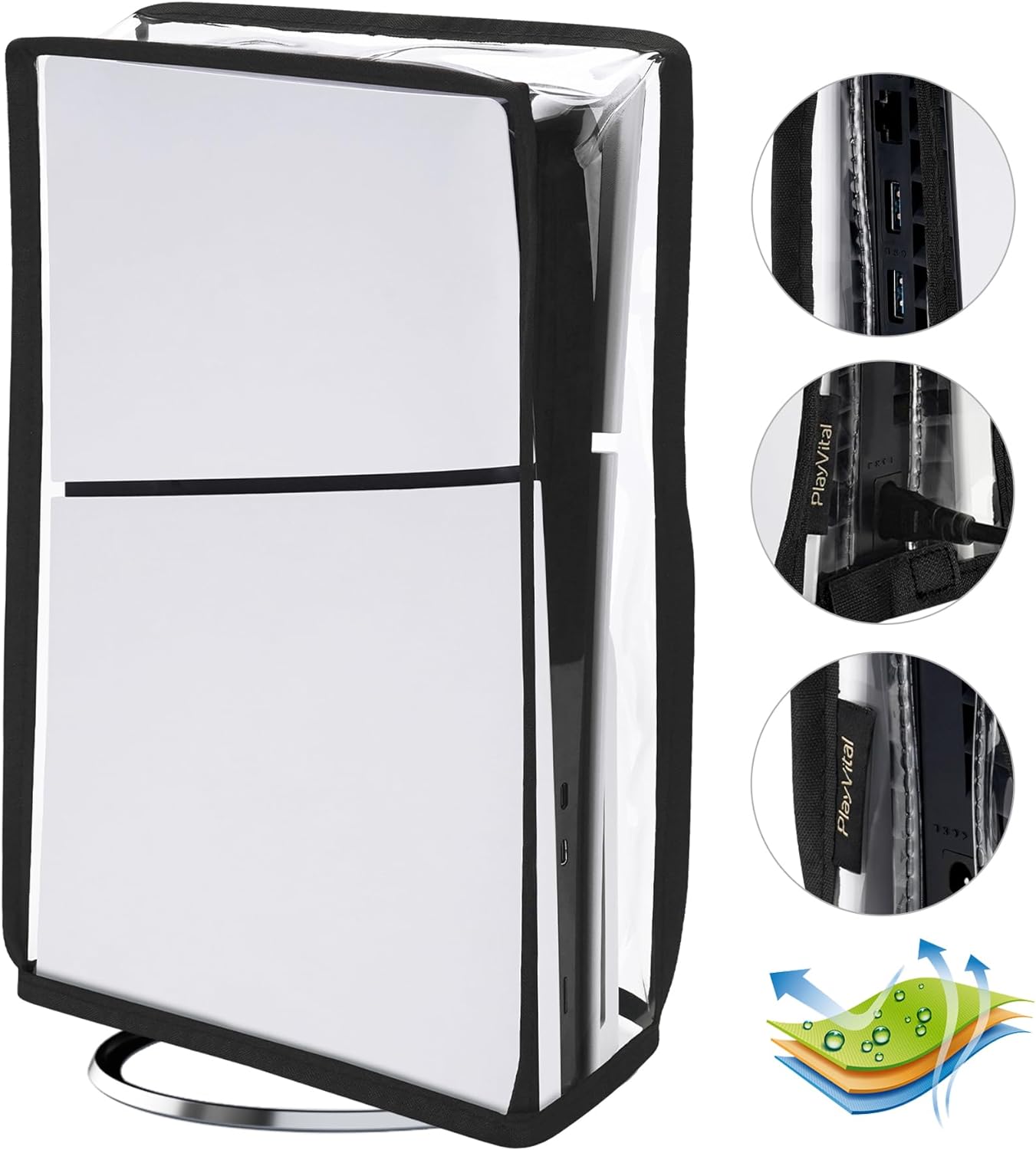 Dustproof Protector PlayVital Vertical Dust Cover for ps5 Slim Disc Edition(The New Smaller ...