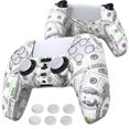 thumbnail image 1 of PlayVital Water Transfer Printing 100 Cash Money Dollar Patterned Anti-Slip Silicone Cover Skin for PS5 Controller, Soft Rubber Case Protector for PS5 Controller with 6 Thumb Grip Caps, 1 of 8