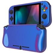 PlayVital ZealProtect Glossy Protective Case for Nintendo Switch Lite, Hard Shell Ergonomic Grip Cover for Switch Lite w/Screen Protector & Thumb Grip Caps & Button Caps - Chameleon Purple Blue
