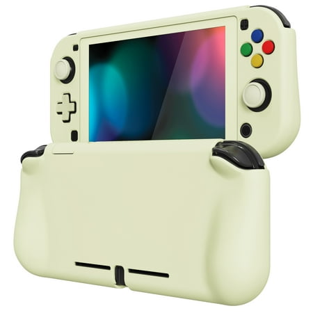 PlayVital ZealProtect Protective Case for Nintendo Switch Lite, Hard Shell Ergonomic Grip Cover for Nintendo Switch Lite w/Screen Protector & Thumb Grip Caps & Button Caps - Antique Yellow