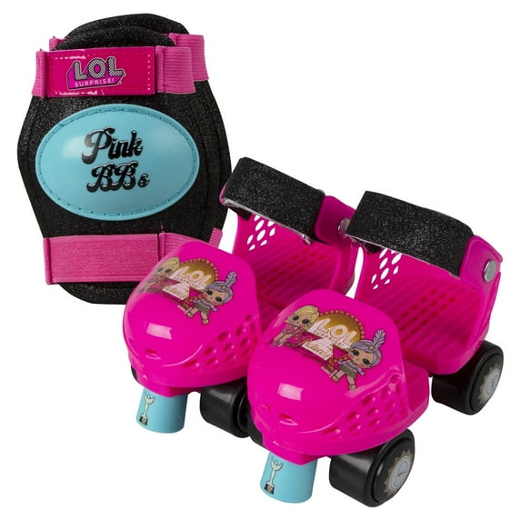 PlayWheels Kids Roller Skates Junior Size 6-12 with Knee Pads