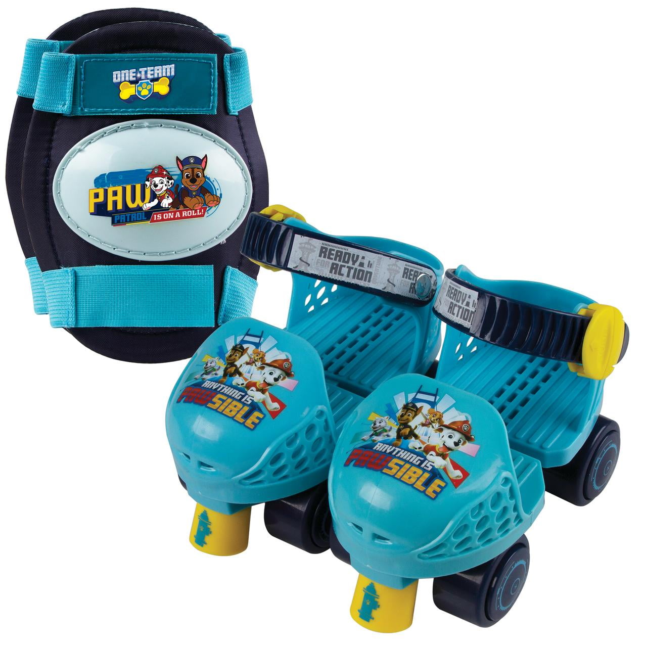 PlayWheels Kids Roller skate Junior Size 6-12 with Knee Pads