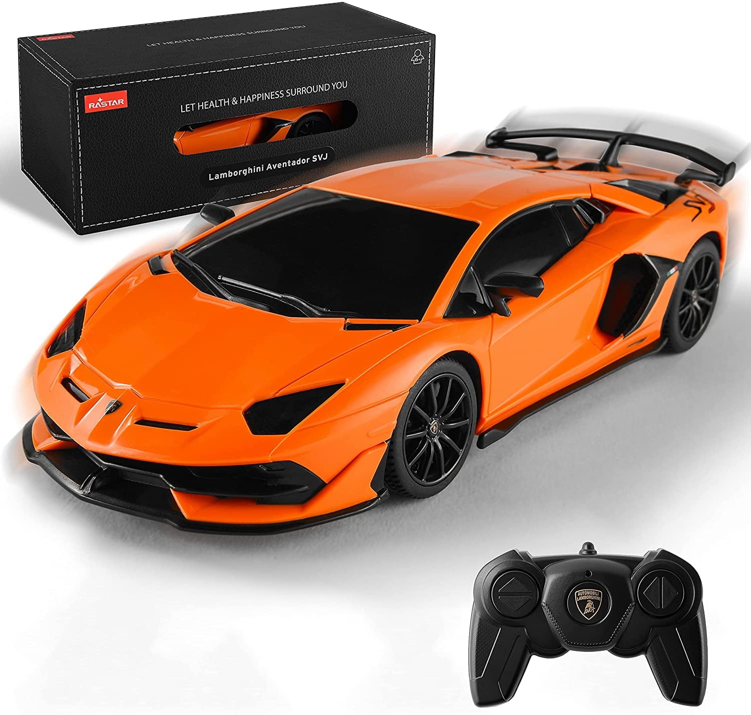 PlayWorld 1:24 Lamborghini Aventador SVJ RC Toy Car Orange - Hobby