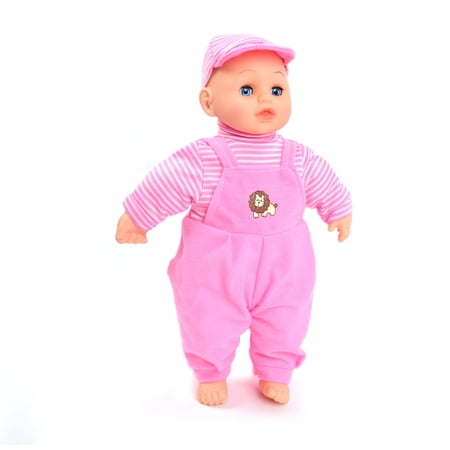 PlayWorld 14'' Pink Outfit Interactive Doll - Pink