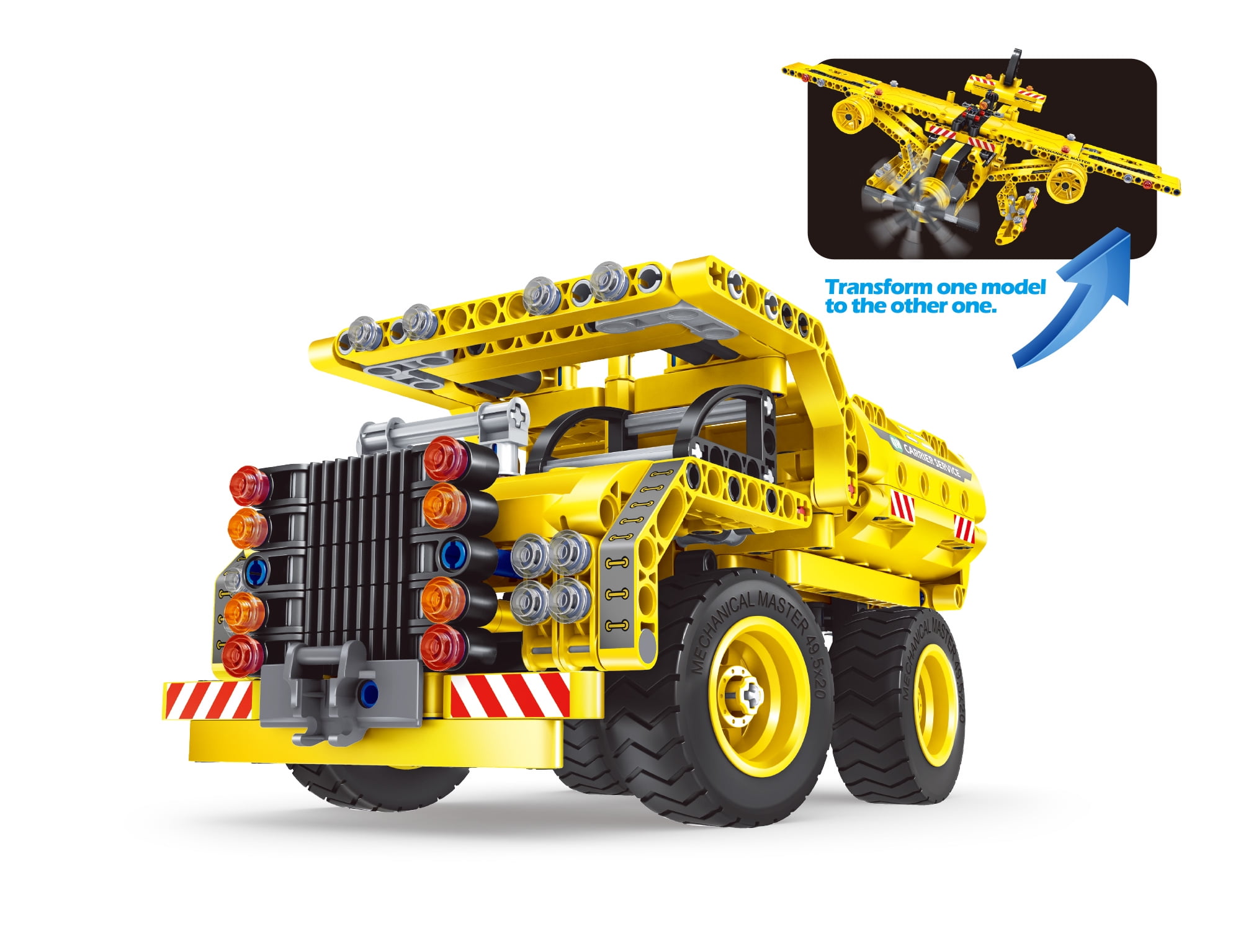PlayWorld Board No More! Building Blocks Bricks Construction Kit STEM Toy Dump Truck, 361 Pieces