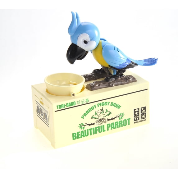 PlayWorld CoinCollector Parrot Coin Bank - Blue