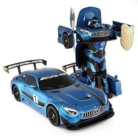 PlayWorld Futuristic Revolution 1:14 RC MeRC edes-Benz GT3 2.4ghz Transformer Dancing Futuristic being Car - Blue