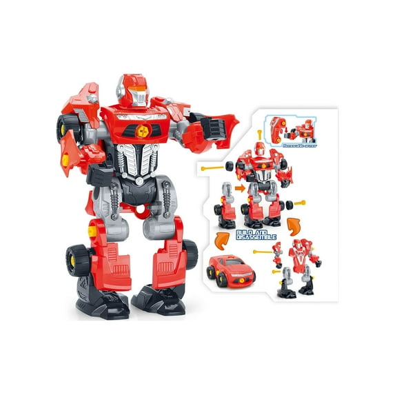 PlayWorld Futuristic Revolution 3-in-1 Take-A-Part Futuristic being Toy Playset - Red